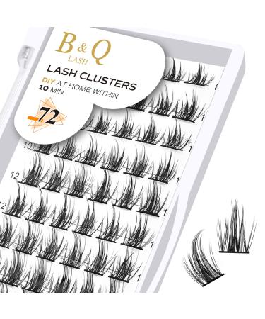 Cluster lashes 72 Clusters B&Q Lash Clusters D Curl Individual Cluster Lashes Natural Eyelash Clusters DIY Lash Extensions Soft Fluffy Cluster Eyelash Extensions (UK-FD-B41-D-8-16MIX) D-8-16 MIX B 41