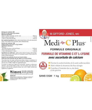 Preferred Nutrition Medi C Plus Citrus with Calcium Powder Vitamin C & L- Lysine Formula (1kg C) - Buy Online on SooperMarket.com