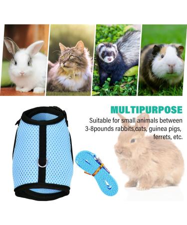 Tibapla Adjustable Rabbit Dishes & Leash for Small Pets - Mesh Bunny & Kitty Dish (Medium Blue) - Buy Online on SooperMarket.com