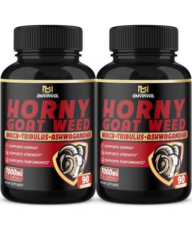 BMVINVOL Horny Goat Weed Capsules - 7000mg - Pack of 2 - 180 Capsules