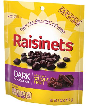 Raisinets Dark Chocolate Covered California Raisins 8 oz Reclosable Bag - 8 Pack for Halloween Candy - Buy Online on SooperMarket.com