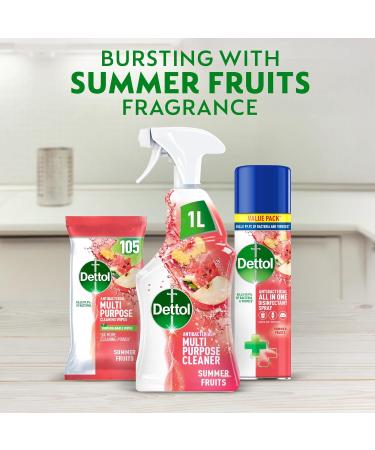 Dettol Antibacterial Cleaning Spray Summer Fruits 1L - Kills 99.9% of Germs - Fresh Summer Scent - Buy Online on SooperMarket.com