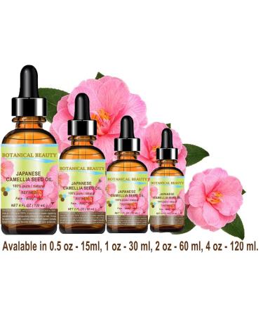 Japanese CAMELLIA Seed Oil - 100% Pure Natural Cold Pressed Carrier Oil for Hair Skin & Nails | 4 Fl. oz by Botanical Beauty - Buy Online on SooperMarket.com