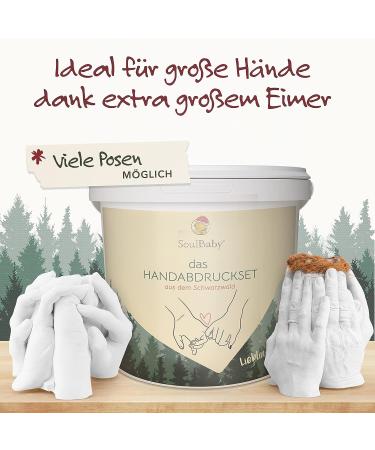 Soulbaby 3D Handprint Set - Premium Family Plaster Kit (4 Large Hands) | Gift Packaging | Made in Black Forest | Includes Video Instructions - Buy Online on SooperMarket.com