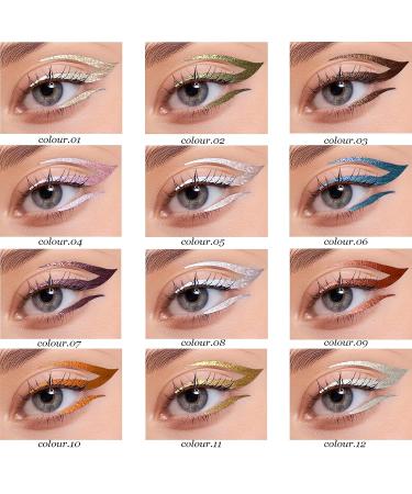 ZUK Glitter Liquid Eyeliner - Quick-Drying, Waterproof & Smudge Proof - Rich Pigment, Long Lasting - Colourful Eyeliner - 0.11 Fl Oz - Buy Online on SooperMarket.com