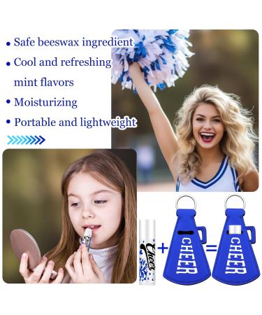 18 Sets Cheerleader Lip Balm & Lipstick Holder Keychains - Blue Red Cheer Favors for Team & Sports Parties - Buy Online on SooperMarket.com