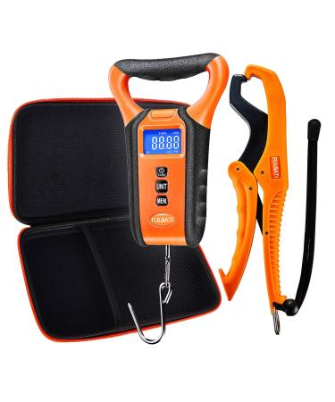 Waterproof Fish Scale Floating Fishing Scale with Lip Gripper, Fish Weighing Scales with Backlit LCD Display 110lb/50kg, Memory Storage & Summation One Carry Bag Include-Fishing Gifts for Men