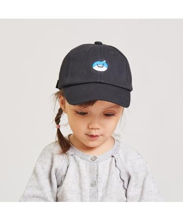 LANGZHEN Kids Cotton Baseball Cap Hat | Adjustable Sun Hat for Boys & Girls 2-4 Years | Embroidered Black - Buy Online on SooperMarket.com