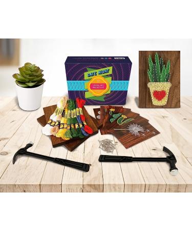 DateBox Club Date Night Box Mini  Couples Gifts  with String Art Activity Couple Games  2 Boards  2 Hammers  Nails  Thread & 6 Patterns  2 Player Games  Date Night Ideas  Mindfulness Activities - Buy Online on SooperMarket.com