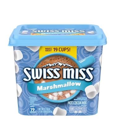 Swiss Miss Hot Cocoa Drink Mix Milk Chocolate with Marshmallows 21.59 oz Easy-Grip Canister