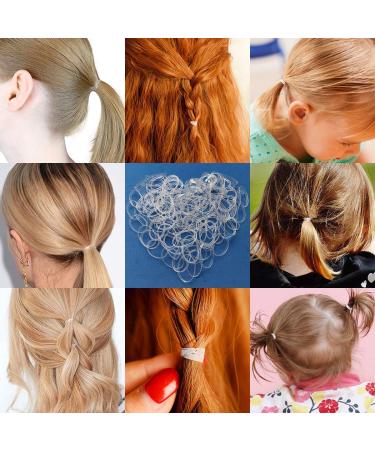 500 Pieces Elastic Hair Ties - Durable Mini Rubber Bands for Kids' Braids & Hairstyles | Soft Transparent Hair Bands for Weddings & Dreadlocks - Buy Online on SooperMarket.com