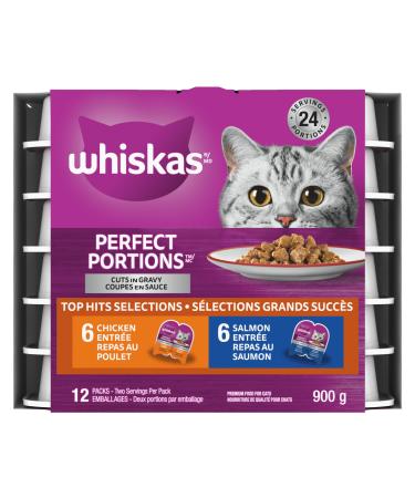 WHISKAS Perfect Portions Wet Cat Food Cuts in Gravy - Chicken & Salmon - 75g (12 Pack) Cuts in Gravy Chicken & Salmon 75 g (Pack of 12)