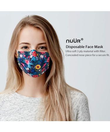 NU R 10pcs Floral Disposable Face Mask with Filter Layer and Elastic Earloop - FLORAL-021 - Buy Online on SooperMarket.com