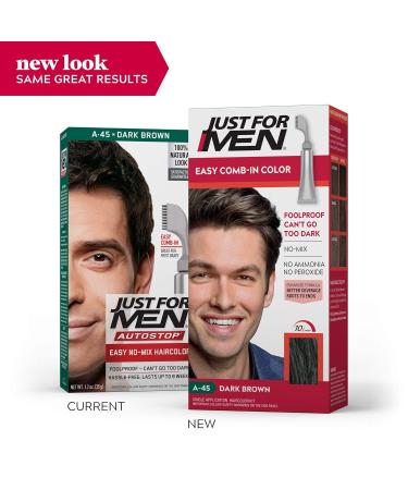 Just For Men A-45 Dark Brown Autostop Fast & Easy Hair Color for Men | 1.2 Ounce | International Shipping Available - Buy Online on SooperMarket.com