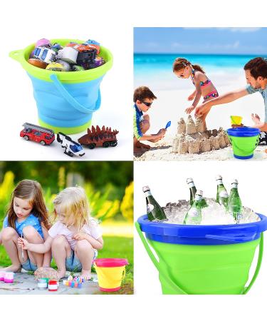 JOYIN 4 Collapsible Buckets & Basket for Kids - Portable 2L Foldable Tub for Beach, Camping, Fishing & Fun Activities - Buy Online on SooperMarket.com