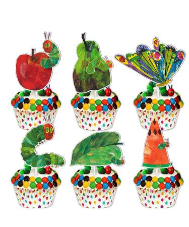 S-Cp-0040 Ice Cream Fruit Dessert Cupcake Topper Colorful Glitter Happy Birthday Sensory Pop Game Theme Decor Supplies Baby Shower Boys Girls Birthday Party Decorations