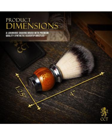 Cambridge Cut Throat Luxury Men's Shaving Brush - Premium Synthetic Silvertip Badger Bristles for Soap, Foam, or Cream - Vegan Friendly Male Grooming Gift - Buy Online on SooperMarket.com