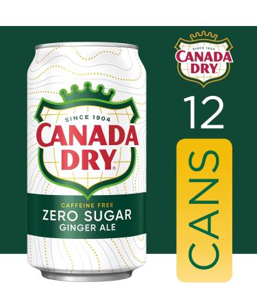 Canada Dry Zero Sugar Ginger Ale Soda 12 fl oz Cans 12 Pack - Refreshing Zero Sugar Drink Option - Buy Online on SooperMarket.com