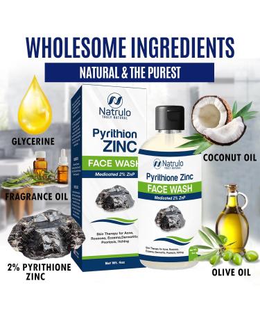 Pyrithione Zinc Face Wash | 2% Zinc Soap for Acne Rosacea Eczema & Psoriasis | Calming Facial & Body Cleanser Made in USA - Buy Online on SooperMarket.com