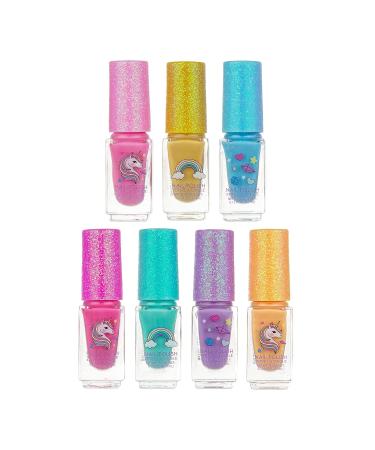 Expressions 7pc Unicorn Shimmer Nail Polish Set for Girls - Safe & Non-Toxic Manicure & Pedicure Kit - Quick Dry, Glitter Cap, Assorted Vibrant Shades - Buy Online on SooperMarket.com