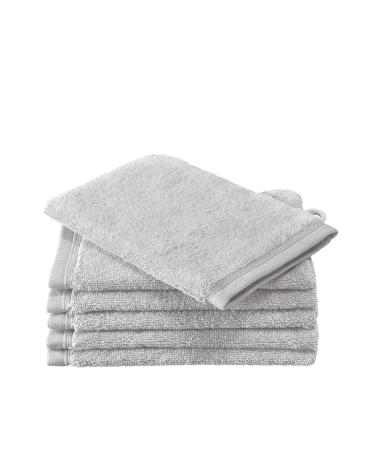 De Witte Lietaer Contessa Luxe Set of 6 Wash Cloths Cotton Light Grey 16 x 22 cm 16x22 Light Grey
