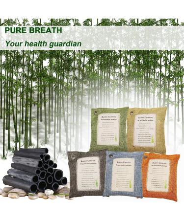 Bamboo Charcoal Air Purifying Bags - 5x200g Odor Absorber for Cars and Homes | Freshens Air, Removes Moisture, Eliminates Pet Odors - Buy Online on SooperMarket.com