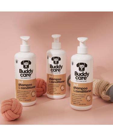 BuddyCare 2in1 Shampoo & Conditioner for Dogs - Aloe Vera & Pro-Vitamin B5 (500ml x3) - Practical Pet Care Solution for Healthy Coats - Buy Online on SooperMarket.com