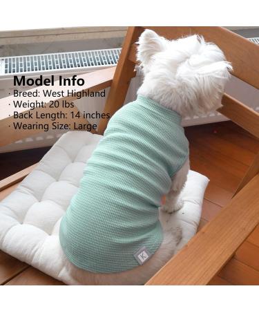 KYEESE 2Pack Small Dog Shirts | Soft Stretchy Waffle Fabric | Lightweight & Breathable Cat Shirt | Sleeveless Dog Vest | Green+Grey | S-Chest(14) - 2Pack - Buy Online on SooperMarket.com