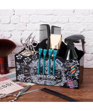 Buy No LIFE Barber Scissors Holder Box - Black 3-Grille Organizer for Hairdressing Salons | Desktop Container with Sponge & Clips | Essential Barber Accessories - Buy Online on SooperMarket.com