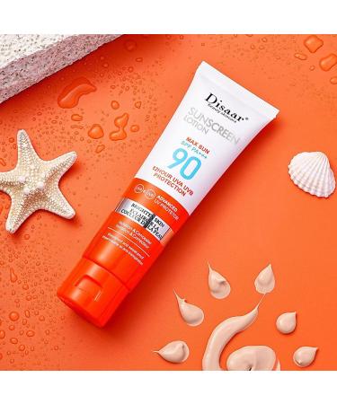 Tinted Sunscreen SPF 90 - Ultra-Light Fluid Broad Spectrum Face Sunscreen with Vitamin E & Niacinamide - Oil-Free Formula for UVA and UVB Protection - 1PC - Buy Online on SooperMarket.com