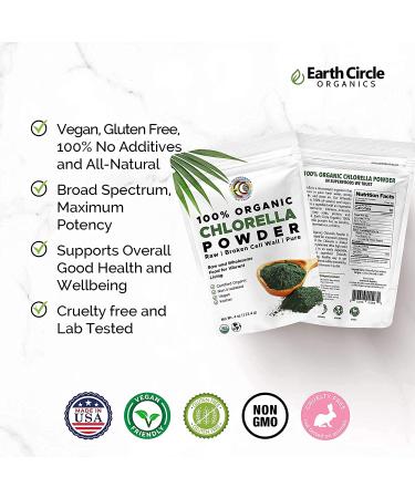 Organic Chlorella Powder 4 oz - Earth Circle Organics | Superfood & Nutrient-Rich Supplement - Buy Online on SooperMarket.com