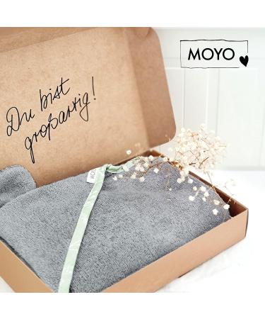 Moyo Hooded Towel with Ears - Gray | 75x75cm Toddler & Baby Bathing Poncho | 100% Terry Cotton | Washable Baby Hooded Towel - Buy Online on SooperMarket.com