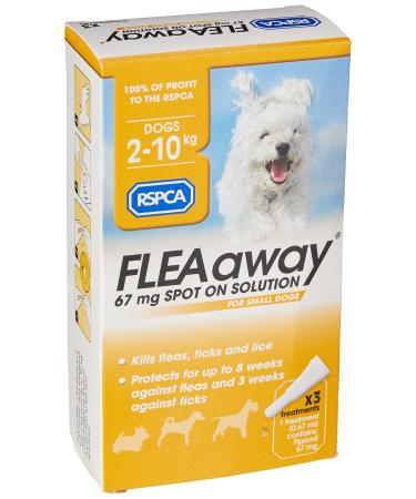 RSPCA FleaAway Spot On Solution for Small Dogs 67 mg Yellow