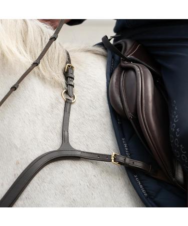 SUNRIDE Ascot Breastplate Made of Genuine Leather with Martingale - for Horses - Can be Used as 5-Point and 3-Point - Martingale Rings for Opening for Quick Threading of the Reins (Cob Brown) Cob brown - Buy Online on SooperMarket.com