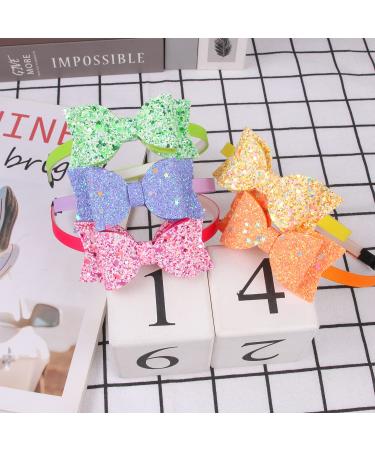 XIMA Bow Headbands for Girls - 10pcs Sequin Glitter Hair Bands for Kids - Stylish 3.5 Bow Accessories - Buy Online on SooperMarket.com