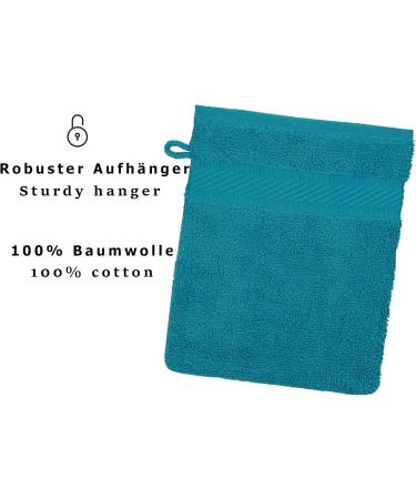 Buy Betz 10-Piece Terry Cloth Wash Gloves Set - 100% Cotton Petrol | Size 16x21 cm - International Shipping Available - Buy Online on SooperMarket.com