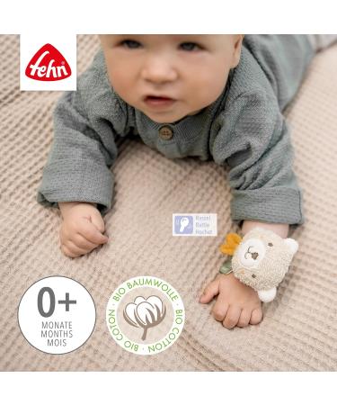 Fehn Rassel Bracelet Baby Toy - Organic Cotton Bear Rattle for Babies 0+ Months - Cuddly Grip Toy for Toddlers - Buy Online on SooperMarket.com