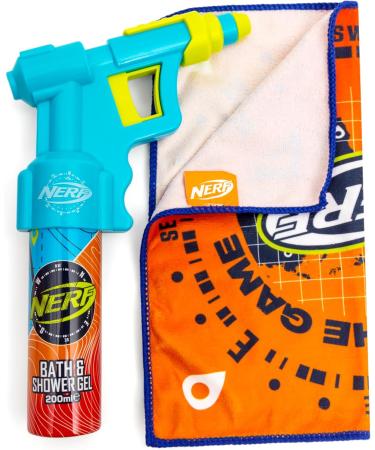 Nerf Winners Never Quit Gift Set - Includes Nerf Blaster, Flannel, and 200ml Bath & Shower Gel - Buy Online on SooperMarket.com