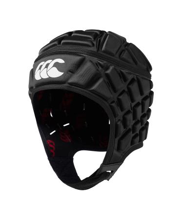 Canterbury CCC Rugby Raze Headguard, Scrum Cap, Full Coverage, Soft-Edged Chin Strap, Designed Holes Aid Ventilation, Foam Padding Black Large