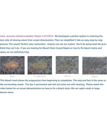 Homeowners Spot Dye Kit | Restore Carpet Color & Repair Discoloration from Bleach Acne Meds & Chemical Marks - Buy Online on SooperMarket.com