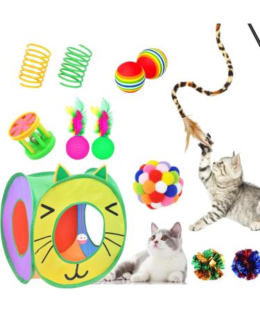 SUPJADE Cat Kitten Toys Interactive-Feather-Toys- 37Pcs Kitten Mice Toys Sets for Indoor Cats Kitten Tunnel Mice Mouse Wand Springs Teaser Toys Kitty (1#) - Buy Online on SooperMarket.com