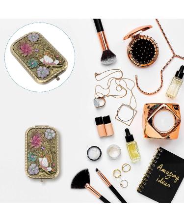 Lurrose Double Sided Vintage Handheld Makeup Mirror - Metal Cosmetic Mirror for Women - Buy Online on SooperMarket.com