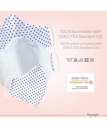 Dance Pattern Washable Mask - 100% Cotton 2-Layer Oeko-Tex Certified Nose Bracket & Filter Bag - Kids & Adults - White Black Dots - International Shipping Available - Buy Online on SooperMarket.com