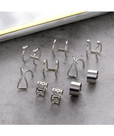 Niuhong 24 Pieces Jewellery Dreadlocks Braids Hair Clips Braiding Hair Cuffs Hair Rings Viking Braids Loc Hair Accessories Hair Clips Braids Accessories Women and Girls (Silver) - Buy Online on SooperMarket.com