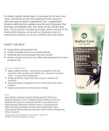 Herbal Care BLACK RADISH Shampoo & Conditioner Set - Anti-Hair Loss Treatment from Poland | 330ml & 200ml - Buy Online on SooperMarket.com