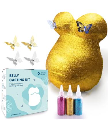Olicard Belly Casting Kit Pregnancy, Belly Cast Kit for Expecting Mothers, Pregnancy Belly Mold Casting Kit, Unique Keepsake for Pregnant Belly, Perfect Baby Shower & Pregnancy Gifts (Glitter)