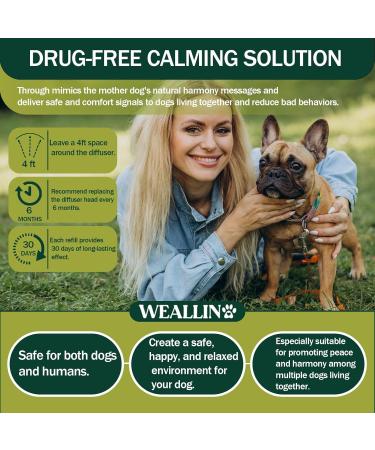 WEALLIN Calming Diffuser for Dogs Anxiety Relief 3-in-1 Dog Calming Plug In with 1 Diffuser +2 Refill 48ml Vial for 60-Day Use Calming Dog and Anxiety Relief Dog 1 diffuser 2 refills - Buy Online on SooperMarket.com