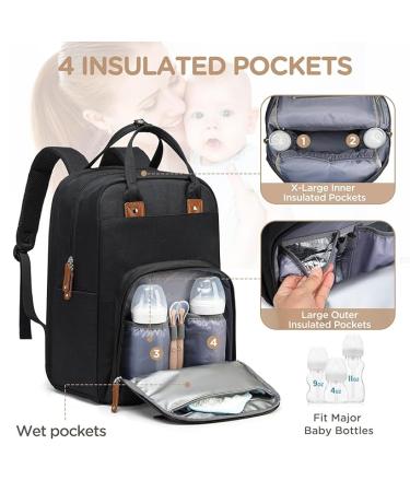 Large Diaper Bag Backpack - Black - Buy Online on SooperMarket.com
