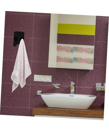 HEMOTON Acrylic Door Hook 8pcs Bathroom Hook Shower Door Wall-Mounted Towel Hanger Organizer Hangers Rack for Bathrooms Plug 6X4.5X2.8CM Black - Buy Online on SooperMarket.com