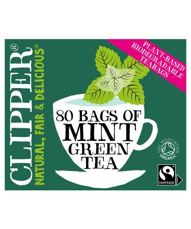 Clipper Tea Organic Green & Mint 80 Tea Bags (Set of 4 Total 320 Teabags) | Unbleached Plastic Free Plant Based & Biodegradable Tea Bags Pack of 4
